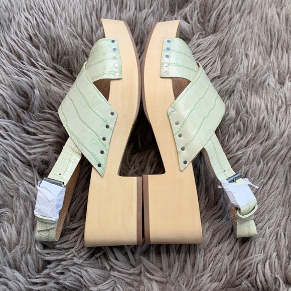 Madewell The Farrah Clog Sandals Croc Embossed Open Toe Slingback sz 7 - Picture 10 of 10